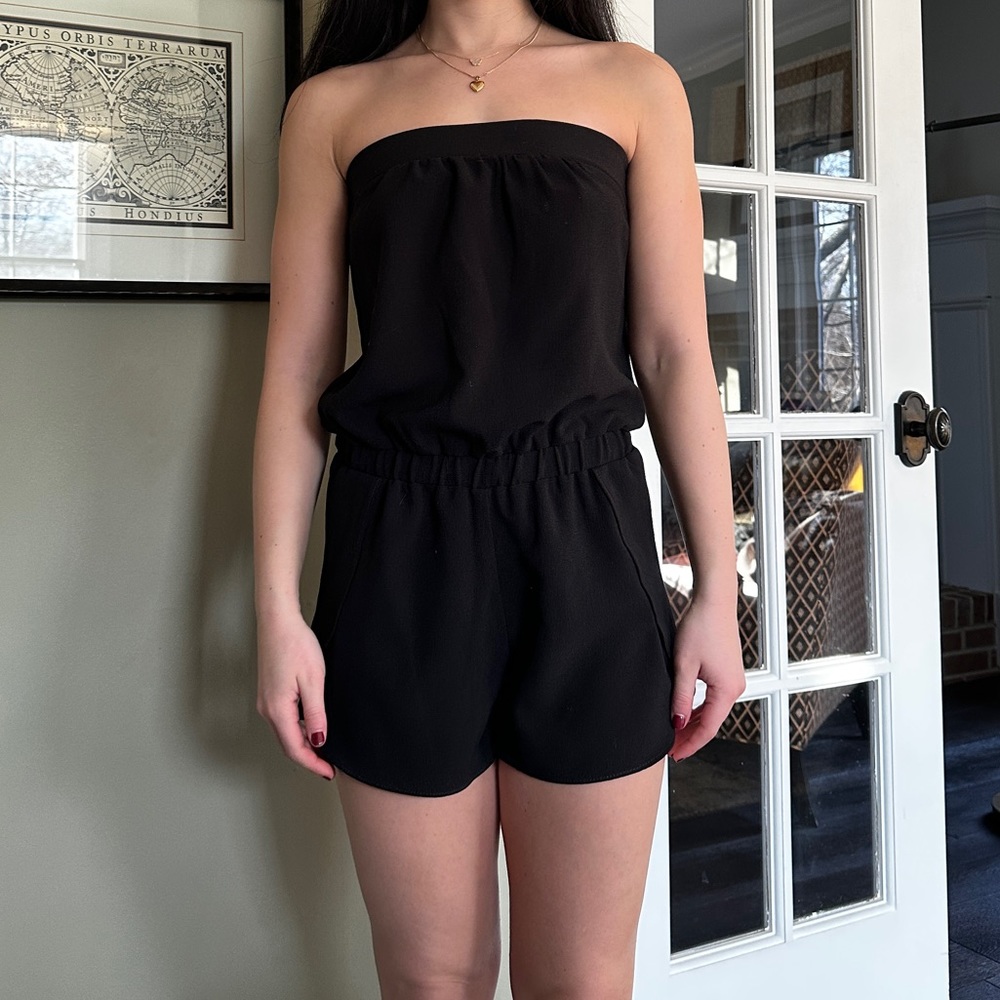 Black Strapless Romper